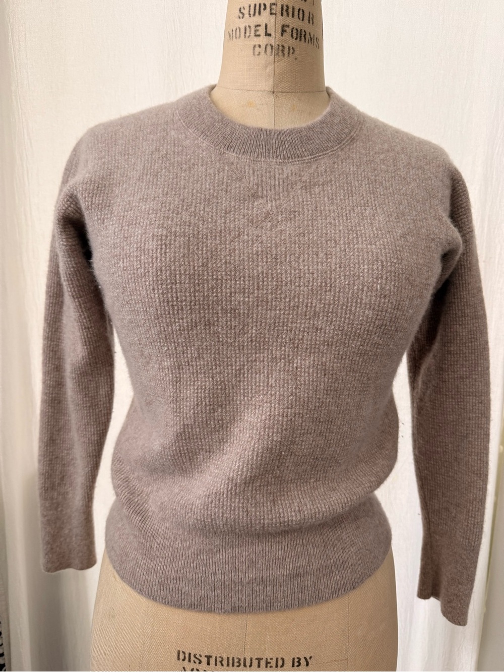 Madewell, 100% Cashmere Thermal Knit Crewneck Sweater, sz XS
